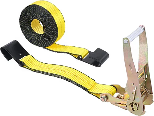 Miniatura 6 de Correas de trinquete con gancho plano - Correas de amarre resistentes - 2 pulgadas x 27 pies - Correa resistente a la intemperie - Límite de carga