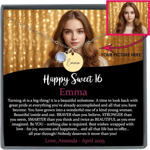 Miniatura 11 de Collar personalizado de Be Wished, regalo Sweet 16 para niñas, con mensaje significativo