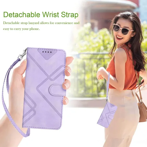 Miniatura 4 de Funda para teléfono Moto G Stylus 5G 2021, tarjetero de cuero, correa de muñeca, cierre magnético, a prueba de golpes, funda protectora con tapa