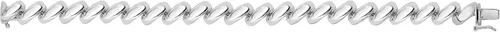 Pulsera de plata de ley con cierre de plata de ley y rodio pulido, colección San Marco, 7.25 pulgadas y 0.354 in, color blanco, Plata de ley, No