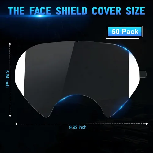 Miniatura 3 de Paquete de 50 cubiertas de lente despegables compatibles con máscaras respiradoras 3M 6885, 6000, 6700, 6800, 6900, serie 6900, lente de cubierta