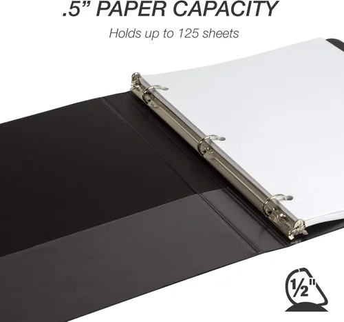 Miniatura 430 de Samsill - Carpeta duradera de 5 pulgadas, fabricada en los Estados Unidos, con anillos en D, transparente y personalizable, color blanco