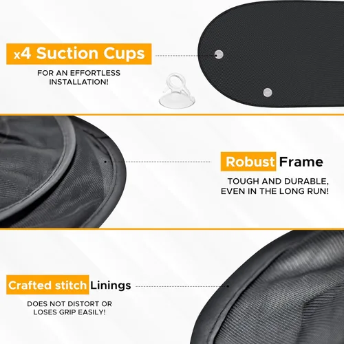 Miniatura 4 de EcoNour Parasol para ventana trasera para automóvil, parasol para ventana trasera con 99% de protección solar contra los rayos UV y el calor.