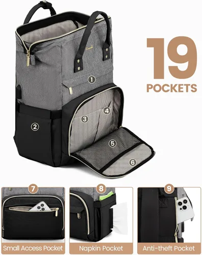 Miniatura 3 de LOVEVOOK - Mochila para ordenador portátil para mujer, de moda, de negocios, de viaje, mochila para estudiantes, mochila de trabajo para profesores