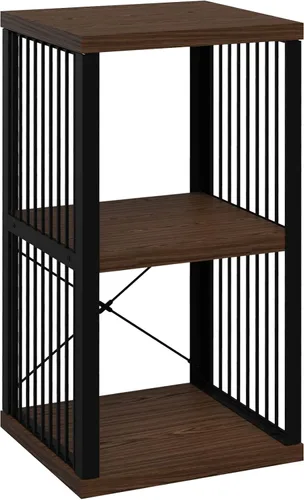 ClosetMaid Estantería organizadora de almacenamiento de 2 cubos, estante de almacenamiento, marco de metal, estantes de madera, fácil montaje,