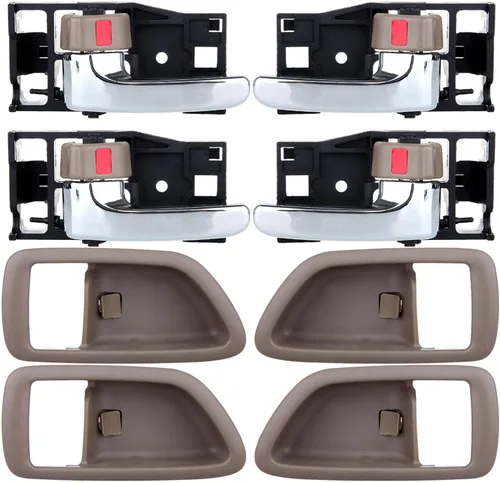 LUJUNTEC Manijas de puerta interiores, manijas de puerta trasera delantera del conductor izquierdo del pasajero lado derecho, repuesto para Toyota