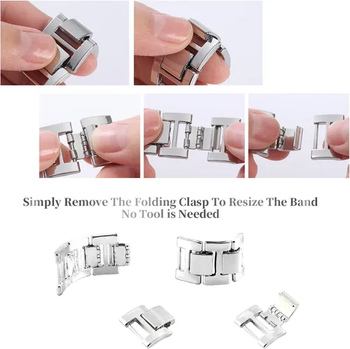 Miniatura 7 de Correas de cuero elegantes compatibles con Samsung Galaxy Watch 7 6 5 4 1.575 in 1.732 in/Watch 6 4 Classic Band 1.654 in 1.811 in 1.693 in 1.850