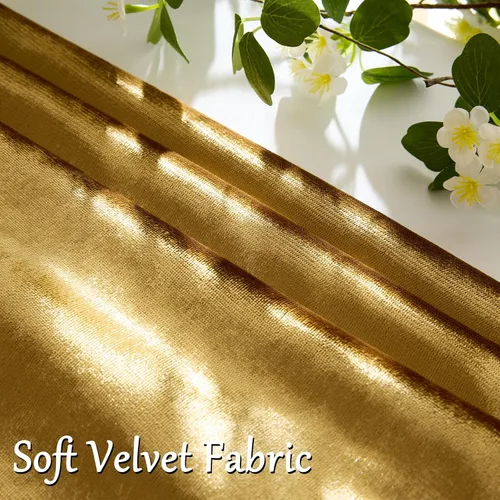 Miniatura 3 de GIGIZAZA Fundas de almohada decorativas de terciopelo dorado 20x20 para sofá cama, juego de 2 fundas de almohada suaves
