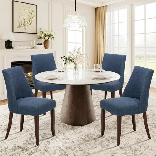 Miniatura 11 de COLAMY Juego de 2 sillas tapizadas para comedor, sillas de cocina modernas de mediados de siglo con respaldo, sillas laterales de comedor