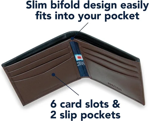 Miniatura 6 de Nautica Pop Color Leather Bifold Wallet