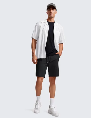 Miniatura 3 de CRZ YOGA Men's Four-Way Stretch Workout Shorts - 9'' Linerless Soft Durable for Casual Athletic with Pockets