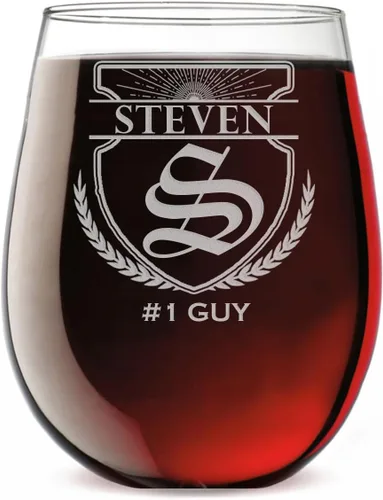 Miniatura 10 de Copa de vino personalizada sin tallo, grabada para el Día de la Madre, monograma circular, copa de vino personalizada para mamá, copas de vino