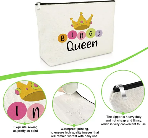 Miniatura 4 de Regalos de bingo para mujeres, bolsa de maquillaje, regalo para amantes del bingo, regalos de juego para mujeres, mejores amigas, hermanas