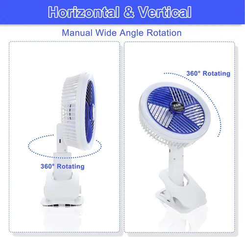 Miniatura 4 de Simple Deluxe Ventilador de clip para postes de cultivo de 6 pulgadas, ventilador de mono, ángulos de 90° ajustables manualmente, 15 W, control de 2