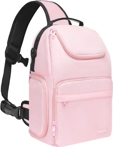 Miniatura 9 de MOSISO Bolsa bandolera para cámara, funda para cámara DSLR/SLR/sin espejo, mochila cruzada para fotografía con soporte para trípode e inserciones