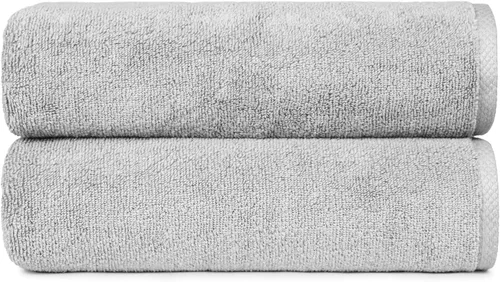 Miniatura 18 de Amazon Basics 2 toallas de baño de gran tamaño de secado rápido, 100% algodón, color blanco, de 62 x 30 pulgadas