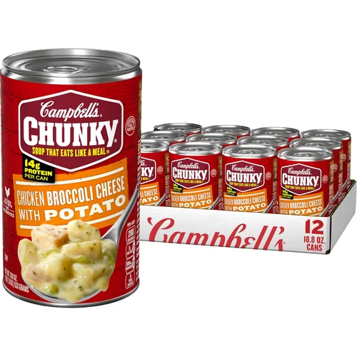 Miniatura 13 de Sopa Campbell’s Chunky, Sopa de Pollo con Brócoli y Queso, Lata de 18.8 Oz