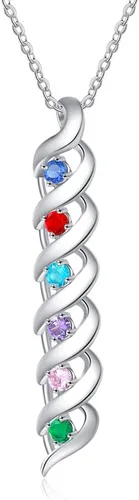 Miniatura 14 de Gemszoo Personalized Twisted Name Necklace with Simulated Birthstones Mother Daughter Pendant Gifts for Women Mom Grandma
