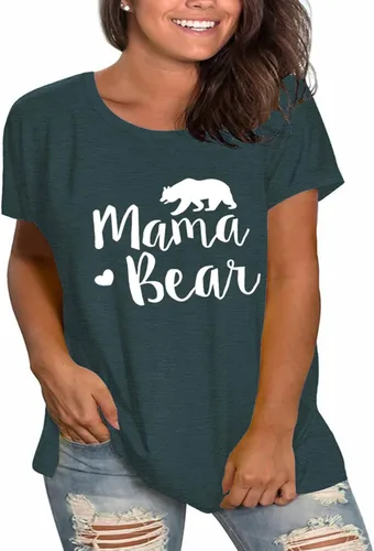 Miniatura 3 de Camisetas de manga corta para mujer con estampado de mamá de talla grande