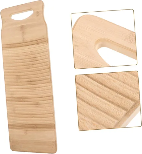 Miniatura 4 de Hemoton Tabla de lavado de madera, tabla de lavar a mano, tabla de lavar a mano para suministros de lavandería para el hogar, L