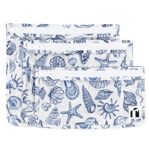 Miniatura 9 de Bumkins Bolsa de viaje, artículos de tocador, bebé, bolsa aprobada por la TSA, bolsa con cremallera, tamaño de cuarto de galón, lado transparente
