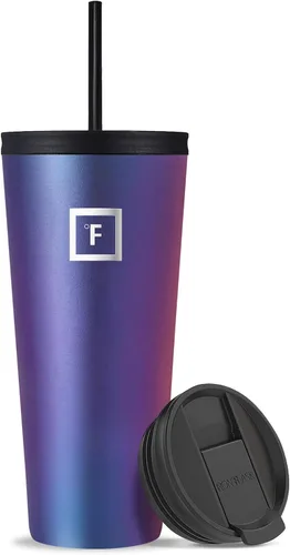 Miniatura 12 de IRON °FLASK Taza clásica - Botella de agua de acero inoxidable aislada al vacío, de doble pared, taza para beber, taza de viaje aislada