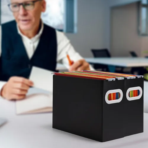 Miniatura 7 de Organizador de archivos colgante, organizador de carpetas de archivos de cartón para tamaño carta, caja de almacenamiento de documentos