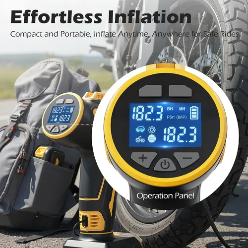 Miniatura 3 de Inflador de neumáticos inalámbrico compatible con batería Dewalt de 20 V MAX, bomba de aire de mano de 150 PSI, compresor de aire portátil