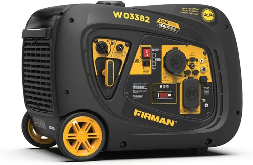 FIRMAN Generador portátil con inversor de gas W03382, potencia de arranque eléctrico de 3650 W, silenciador silencioso de la serie Whisper, modo