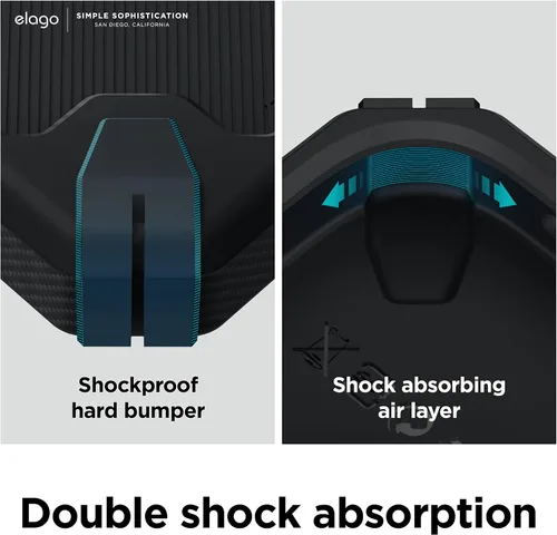 Miniatura 4 de Elago Armor - Funda para iPhone 14 Pro Max de 6.7 pulgadas, protección contra caídas de grado militar, textura de fibra de carbono resistente, Negro