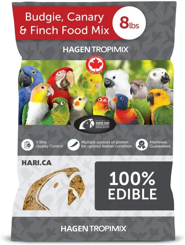 HARI Tropimix - Alimento para pájaros para periquitos, canarios y pinzones, alimento para loros hagen con semillas, huevo, frutas y verduras, mezcla