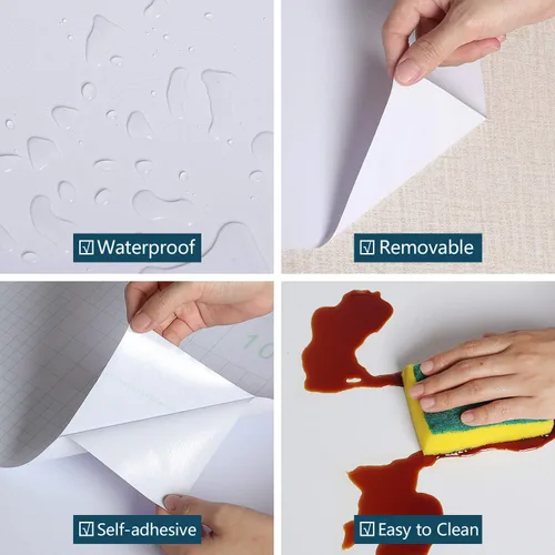 Miniatura 6 de VEELIKE Papel tapiz blanco para despegar y pegar, papel adhesivo blanco impermeable para armarios, estantes, encimeras de escritorio, 15.7 x 118