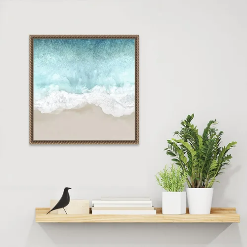 Miniatura 6 de Amanti Art Lienzo enmarcado para pared, 16 x 16 pulgadas, olas del océano II, por Maggie Olsen, lienzo enmarcado para pared, obras de arte de playa