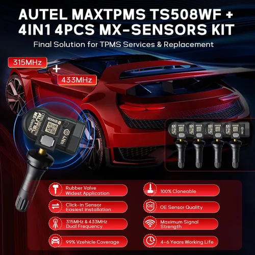 Miniatura 7 de Autel MaxiTPMS TS508WF Herramienta de programación TPMS, con $120 4 sensores Autel TPMS, WiFi 2026 Ver. de TS408S TS501 TS508 TS601