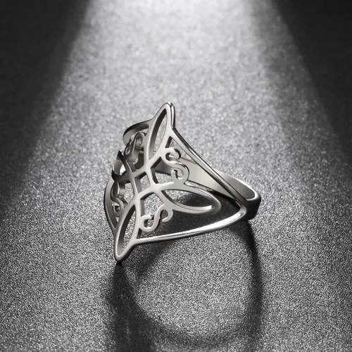 Miniatura 3 de UNIFT Anillo de nudo de bruja para mujer, acero inoxidable, celta, cuaternario, Wicca, estilo geométrico, anillo de nudo de brujería, amuleto