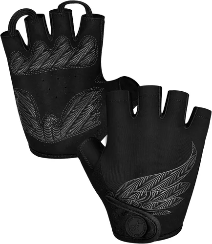 MOREOK - Guantes para bicicleta de montaña (MTB) y ciclismo de descenso (DH), para hombres, de medio dedo, con almohadilla de gel que absorbe los