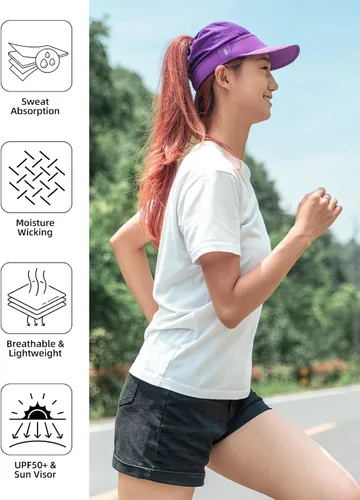 Miniatura 4 de ROCKBROS Gorra de ciclismo para hombres y mujeres, con visera elástica, para correr, con ala suave, secado rápido, no estructurada