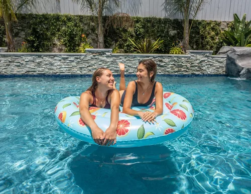 Miniatura 3 de PoolCandy Flotadores inflables para piscina, tumbonas, sillas de sol y piscinas de sol con estampado de pomelo Flotador de piscina con estampado