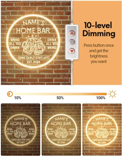 Miniatura 7 de Letrero de neón LED personalizado para bar en casa, letrero de neón para bar personalizado con control remoto de temporización para decoración