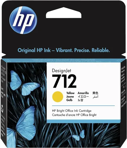 HP 712 Cartucho de tinta original amarillo de 1.0 fl oz (3ED69A) para impresoras DesignJet T650, T630, T230, T210 y Studio Plotter