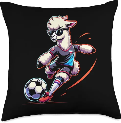 Miniatura 4 de Alpaca Soccer Ball Boys Kids Throw Pillow