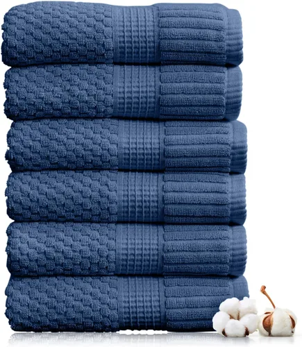 Miniatura 44 de NY Loft Juego de 4 toallas de baño 100% algodón, supersuaves y absorbentes, de secado rápido, 30 x 52 pulgadas, algodón texturizado y duradero