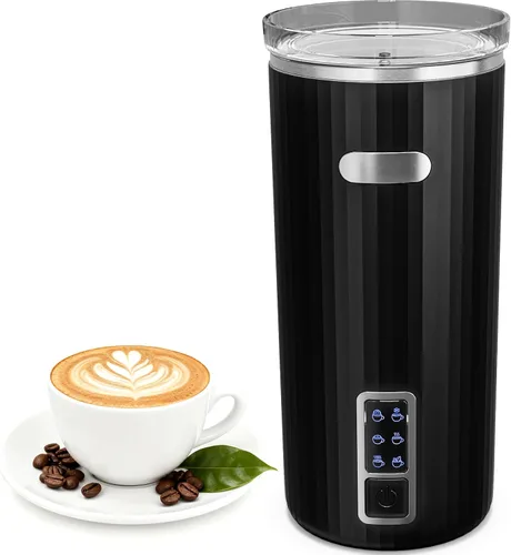 Electactic Espumador de leche, vaporizador de leche eléctrico 6 en 1, máquina automática de espuma fría y cálida de 8.5 onzas líquidas y calentador