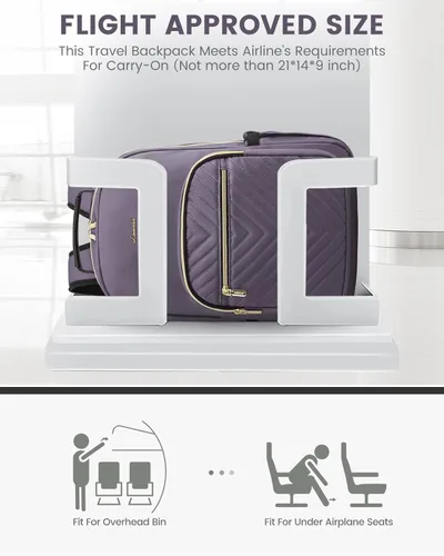Miniatura 8 de LOVEVOOK Mochila para laptop para mujer, bolsa de trabajo de gran capacidad para computadora de viaje con compartimento para laptop de 17 pulgadas
