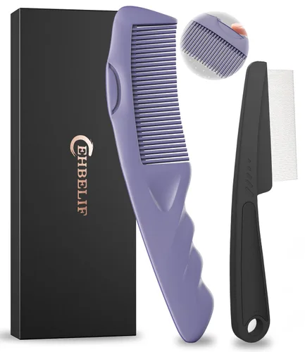 Miniatura 9 de Peine para la caspa, 2 piezas mejoradas para dientes finos del cuero cabelludo, peine de desintoxicación del cuero cabelludo para mujeres, hombres