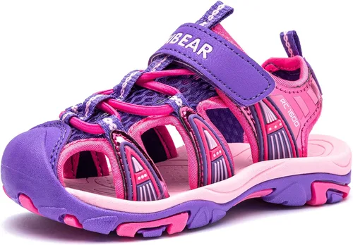 BODATU - Sandalias de verano para niños y niñas, para exteriores, playa y deportes, con puntera cerrada (para bebé, niñas y niños pequeños y grandes)