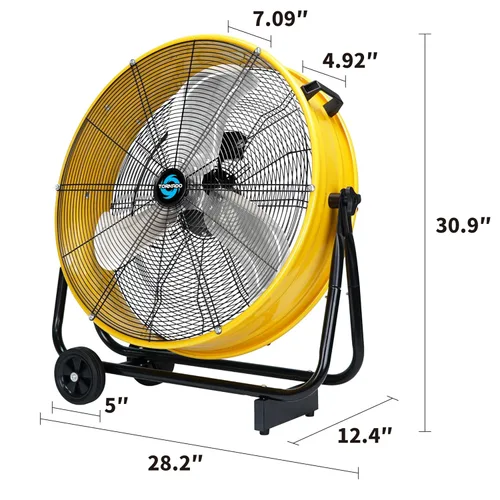 Miniatura 5 de Tornado - Ventilador de piso de metal de alta velocidad de 12 pulgadas, 3 velocidades, enfriamiento potente para espacios industriales, comerciales