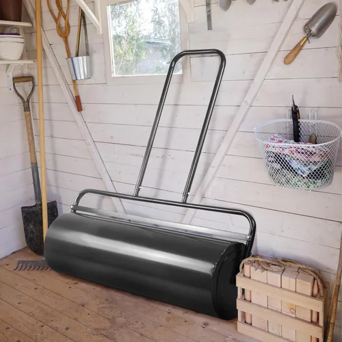Miniatura 9 de IRONMAX Rodillo de césped, 36 pulgadas, 17 galones, rodillo de acero para patio con tapón de drenaje extraíble, rodillos de césped para césped Negro