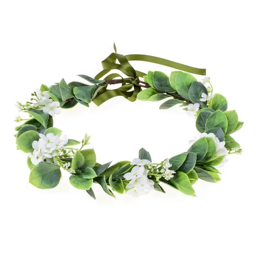 Miniatura 16 de Corona de flores suculentas, eucalipto aureola, diadema floral para boda, accesorio para fotos (hoja B)