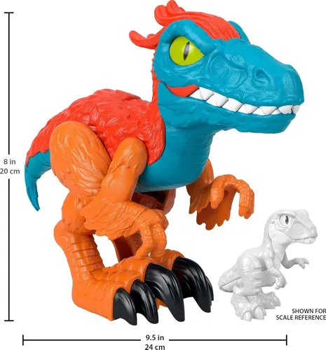 Miniatura 4 de Fisher-Price Imaginext Jurassic World Dominion - Juguete de dinosaurio Pyroraptor XL Poseable de 10 pulgadas para juegos de simulación, niños a